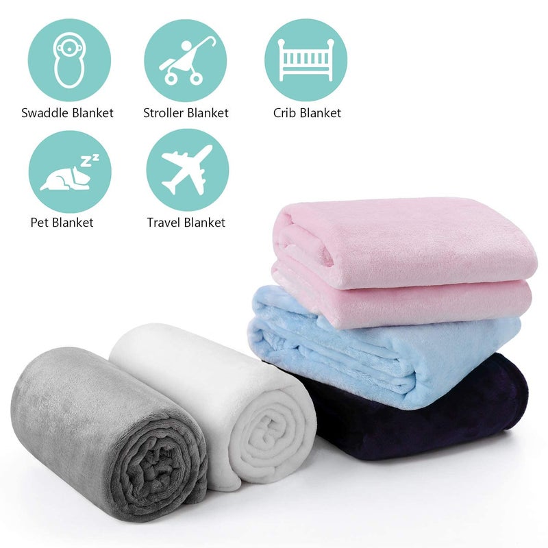 BSB HOME® Premium Plush Baby Blanket Wrapper for Girls & Boys| Toddler Blankets - Newborn Blanket, Soft & Lightweight, Crib & Stroller| 75x100 cm - Pack of 2 Pcs - Pink & Beige - Image 5