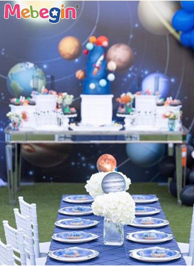 MEBEGIN Space-themed Birthday Party Decorations, Colorful Birthday Decoration Set with 24 Balloons, 10 Cake Toppers, 15m Ribbon and Other Accessaries, Creative Party Decorations Set, Happy Birthday Banner, Easy to Assemble  - Image 5