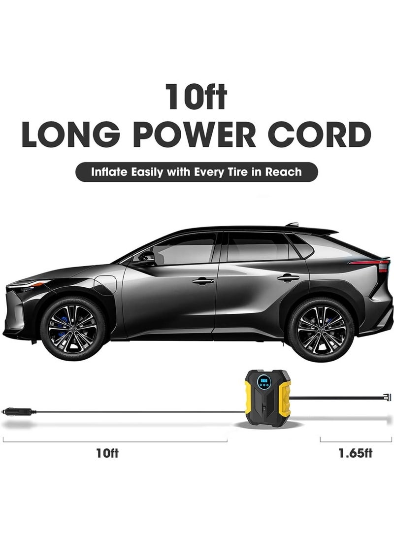 Changli Digital Air Compressor, Digital Car Tyre Inflator, Air Compressor,150 PSI Fast Tire Pump,Car Auto Pump Portable Tire Inflator, with Auto Stop and LED Light 12V for for Car/Motorcycle/Bicycle/Ball  - Image 4