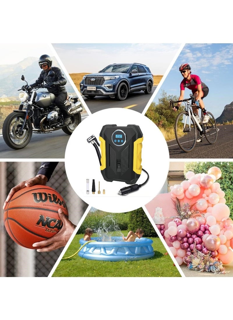 Changli - Digital Air Compressor, Digital Car Tyre Inflator, Air Compressor,150 PSI Fast Tire Pump,Car Auto Pump Portable Tire Inflator, with Auto Stop and LED Light 12V for for Car/Motorcycle/Bicycle/Ball - Image 1