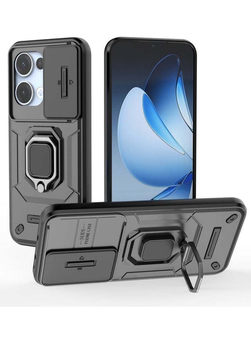 Fankalo Phone Case for Oppo Reno13 5G with Slide Camera Cover Drop Protective Phone Case with Magnetic Car Mount Holder  - Image 1