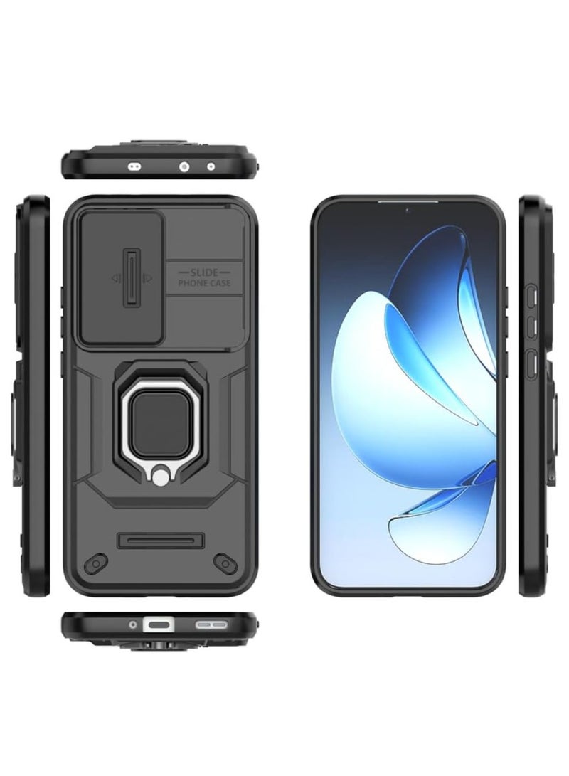 Fankalo Phone Case for Oppo Reno13 5G with Slide Camera Cover Drop Protective Phone Case with Magnetic Car Mount Holder  - Image 2