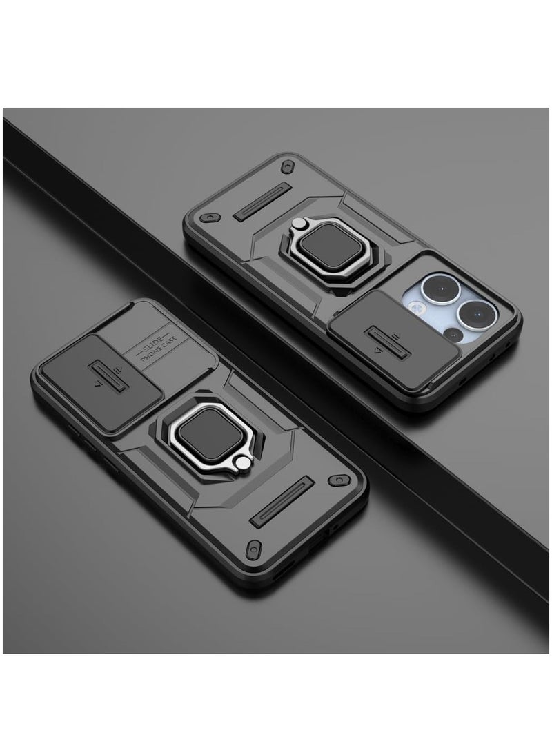Fankalo Phone Case for Oppo Reno13 5G with Slide Camera Cover Drop Protective Phone Case with Magnetic Car Mount Holder  - Image 3