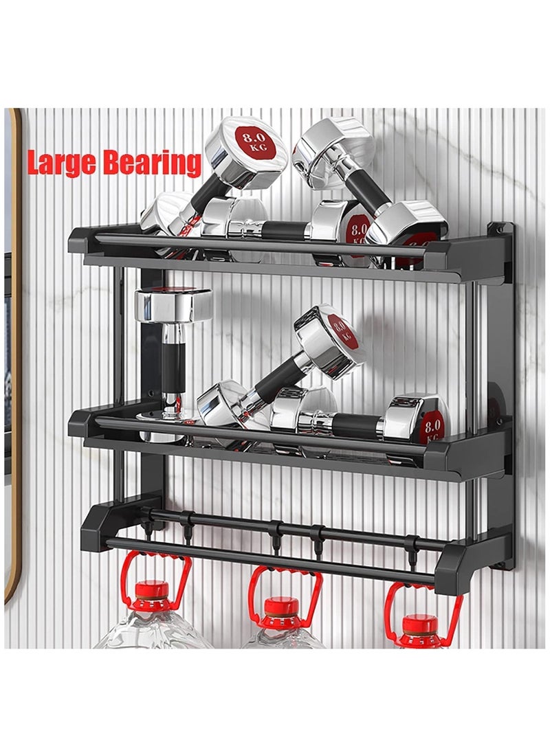 Arabest 3 Layers Bathroom Shelf, Wall Mount Bath Storage Basket with Hooks and Towel Rack, No Drilling Bathroom Organizer  - Image 4