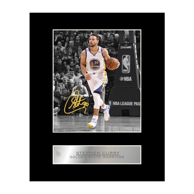 STEPHEN CURRY PRINT SIGNED MOUNTED PHOTO DISPLAY PRINTED AUTOGRAPH