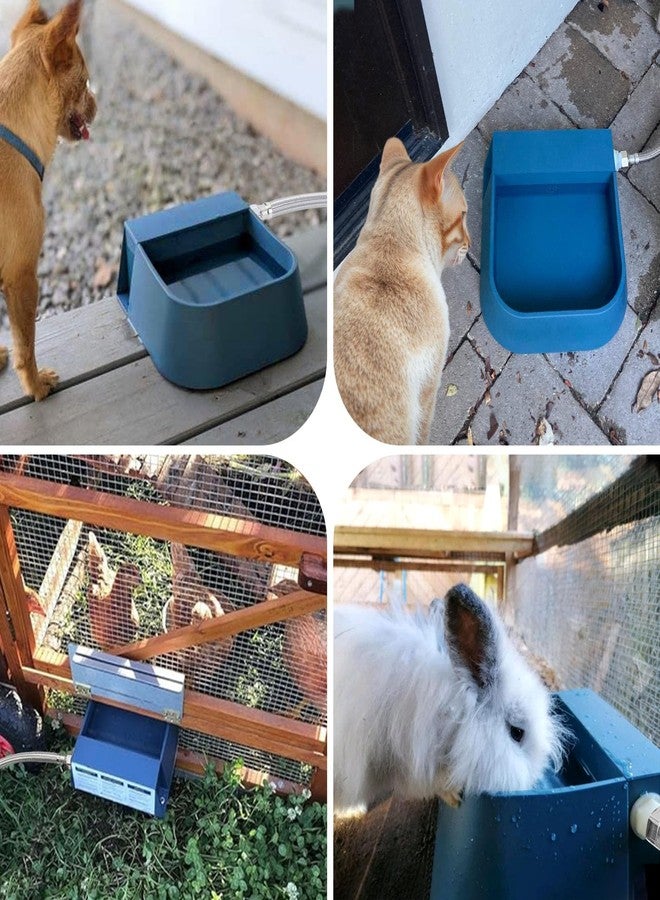 PETLESO Dog Water Bowl Dispenser, Automatic Water Dispenser for Dogs with 3/4'' Hose, Auto-Fill Cat Water Fountain, Pet Water Dish for Outside Animals, Chickens Rabbits, 2L - Image 2