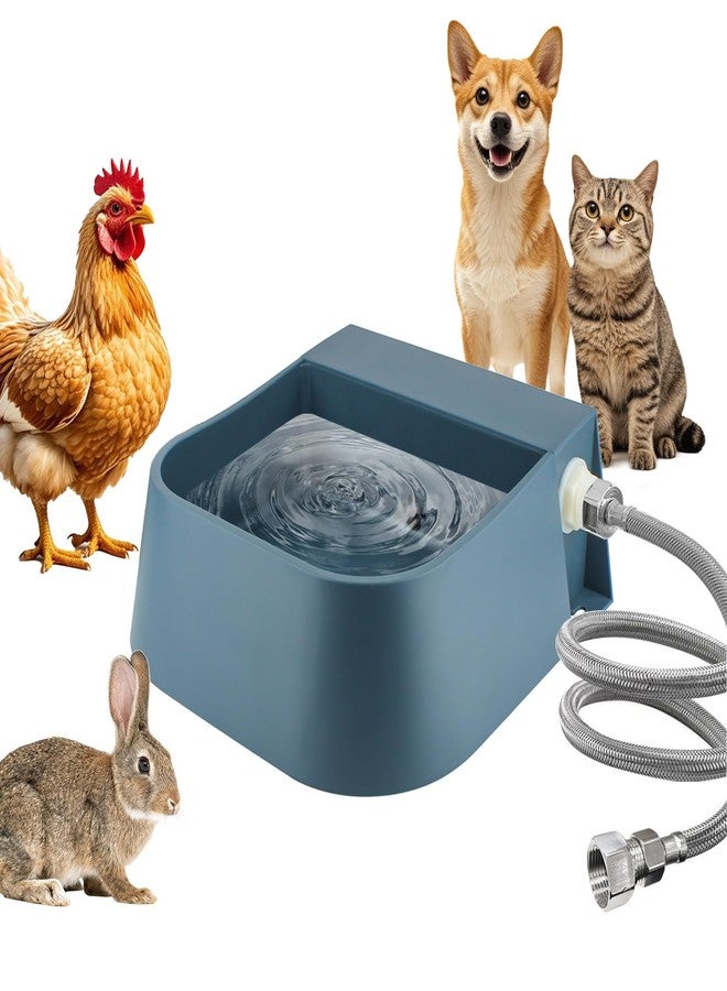 PETLESO Dog Water Bowl Dispenser, Automatic Water Dispenser for Dogs with 3/4'' Hose, Auto-Fill Cat Water Fountain, Pet Water Dish for Outside Animals, Chickens Rabbits, 2L - Image 1
