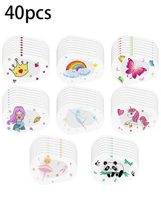 Ailily 40 Pcs Adhesive Eye Patches for Kids, 8 Fun Designs, Light Blocking, Breathable, Comfortable Eye Patch for Lazy Eye Treatment, Ideal for Boys & Girls, Regular Size (3 x 2 Inches) - Image 1