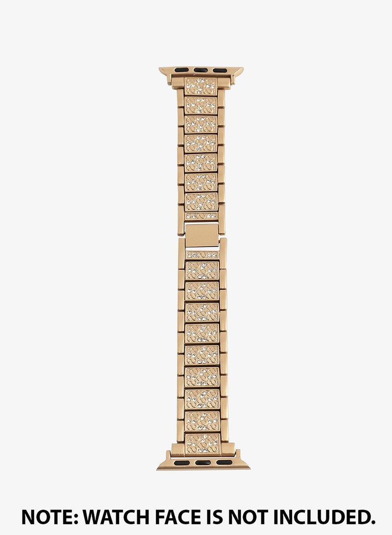 صوص هاوت سوار ساعة أبل كاجوال بسوار سلسلة مزينة من سبيكة معدنية للنساء | 42mm/44mm/45mm - Image 4