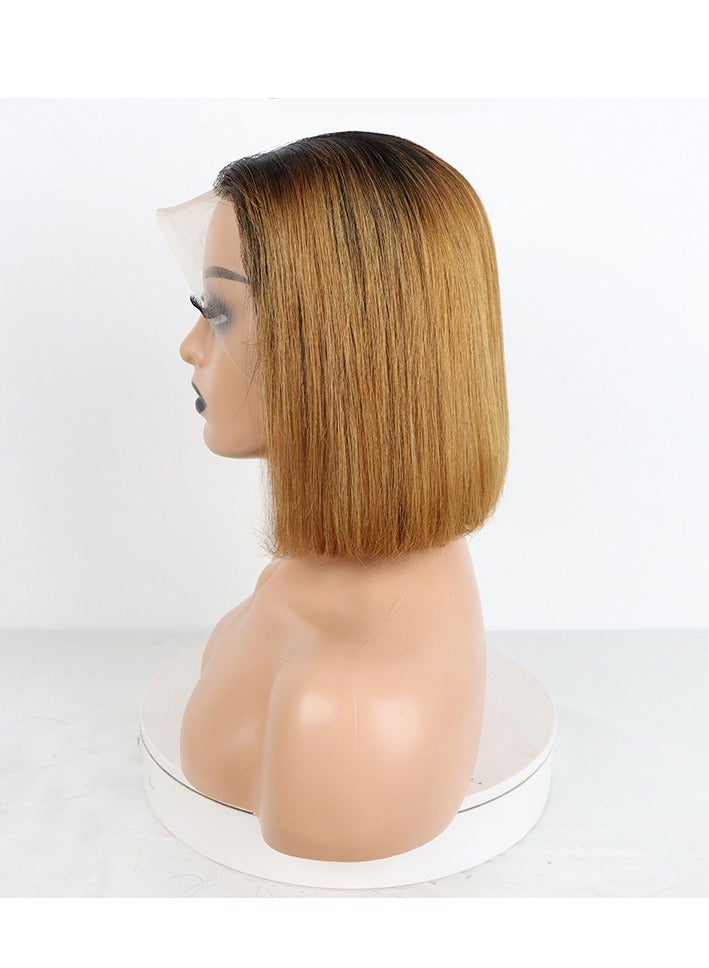 إستيل شعر مستعار بوب قصير شعر بشري 13x4 باروكة دانتيل أمامي للنساء ذوات البشرة السمراء باروكات بدون صمغ شعر بشري لون مقطوع مسبقًا رقم 8 - Image 1