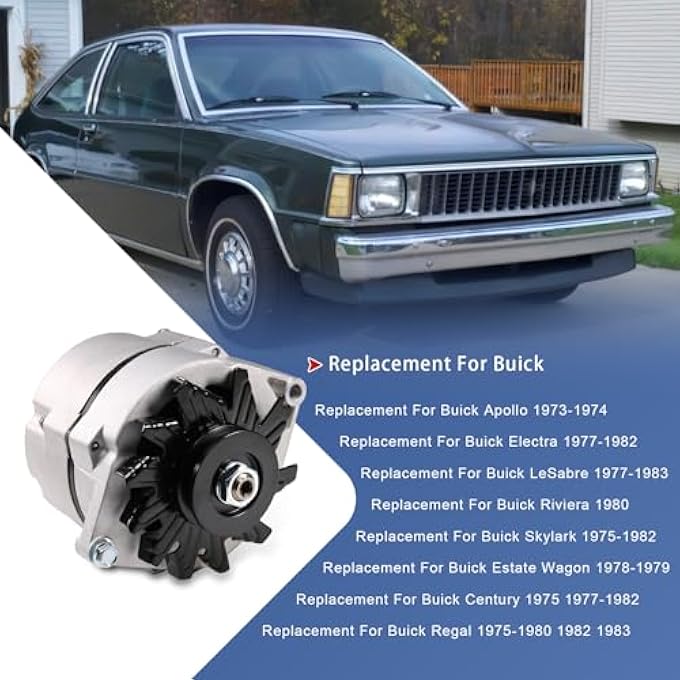 JDMSPEED Alternator High Output 105Amp 1-Wire 10SI Self-Exciting Replacement For SBC BBC GM ADR0151 12 Volt Electrical Alternator ADR0335, 400-12340, 20-102-7, 7127-SE105, 47-4247, 3000-0505 - Image 2