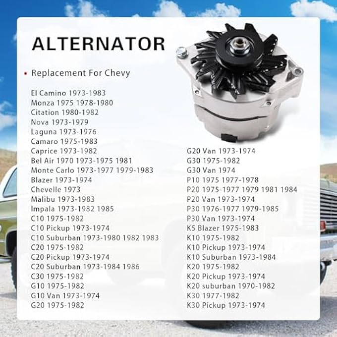 JDMSPEED Alternator High Output 105Amp 1-Wire 10SI Self-Exciting Replacement For SBC BBC GM ADR0151 12 Volt Electrical Alternator ADR0335, 400-12340, 20-102-7, 7127-SE105, 47-4247, 3000-0505 - Image 4