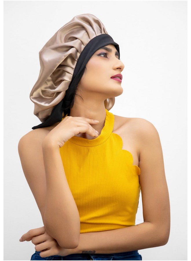 COOLBEDS COOLBEDS Satin Bonnet for Hair l Silk Satin Bonnet for Curly Hair | Reversible Hair Cap | Adjustable Silk Hair Bonnet for Sleeping | Satin Hair Wrap for Women  - Image 5