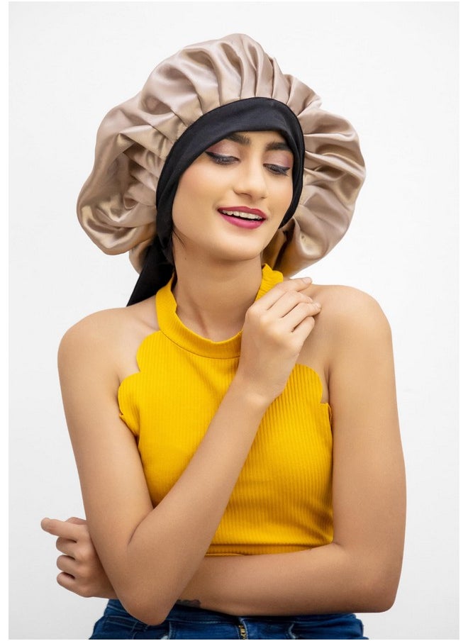 COOLBEDS COOLBEDS Satin Bonnet for Hair l Silk Satin Bonnet for Curly Hair | Reversible Hair Cap | Adjustable Silk Hair Bonnet for Sleeping | Satin Hair Wrap for Women  - Image 3