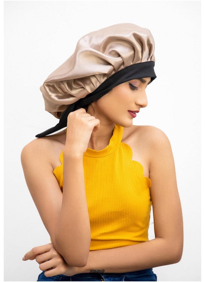 COOLBEDS COOLBEDS Satin Bonnet for Hair l Silk Satin Bonnet for Curly Hair | Reversible Hair Cap | Adjustable Silk Hair Bonnet for Sleeping | Satin Hair Wrap for Women  - Image 4