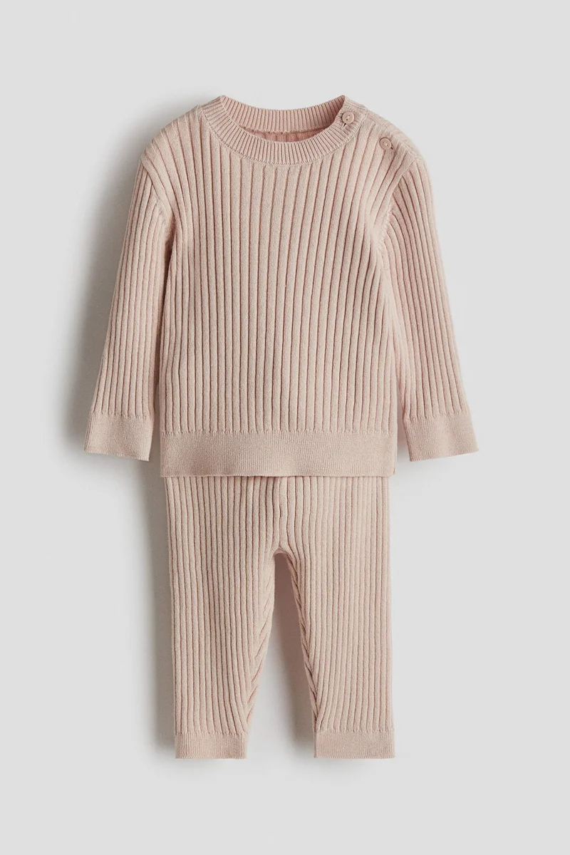 H&M 2-piece rib-knit cotton set