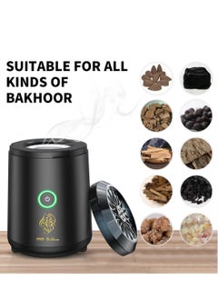 Oud Bukhoor [Upgrade] Electric Mini Incense Burner Portable USB Rechargeable Aroma Diffuser Black  - Image 1