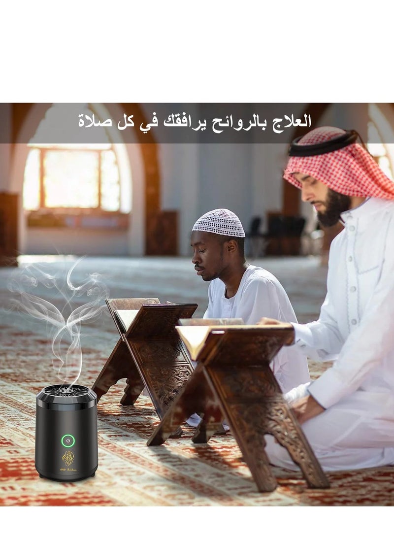 Oud Bukhoor [Upgrade] Electric Mini Incense Burner Portable USB Rechargeable Aroma Diffuser Black  - Image 3