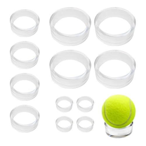 ZTEOFO 12 Pcs Plastic Sphere Stands - Acrylic Clear Small, Medium, Large Round Baseball Ring Stands - Image 1