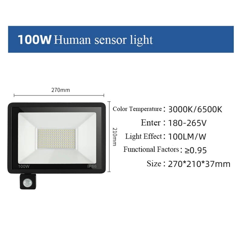 Smart Sensor LED Flood Light Outdoor Wall Light 20W White Waterproof Garden Spotlight - Image 3
