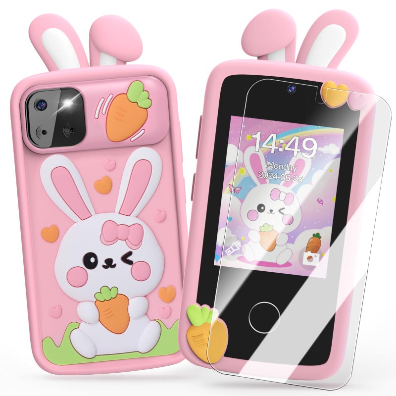 Luyiilo Kids Smart Phone Toys for GirlsEaster Gift for Kids Toys for 39 Girls Mini Smart Phone Toys with 28 Touchscreen 16 Learning Games Dual Camera Music Player 8G SD Card - Image 2