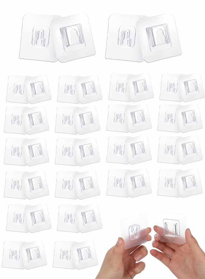 60pcs Double Sided Adhesive Wall Hooks Transparent Wall Adhesive Hooks for Hanging Clip Rain Sticky Hooks Clear Waterproof Utility Sticker Hook for Bathroom Kitchen Office Shower Basket Picture - Image 1