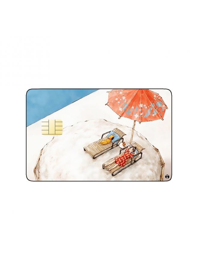 RKN PRINTED BANK CARD STICKER Cute Girl Drawing With Puppy In Rice Cup - Image 1