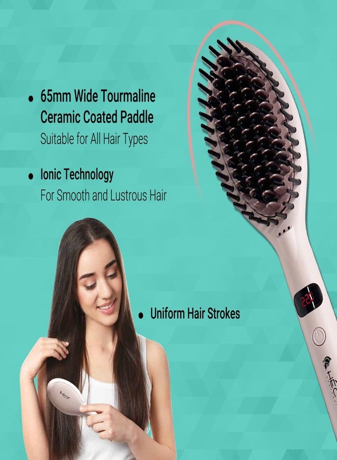 Hector Professional Hair Straightening Brush, The Speed Styler for Smooth Styling with Adjustable Temperature Control, LCD Display - Image 5