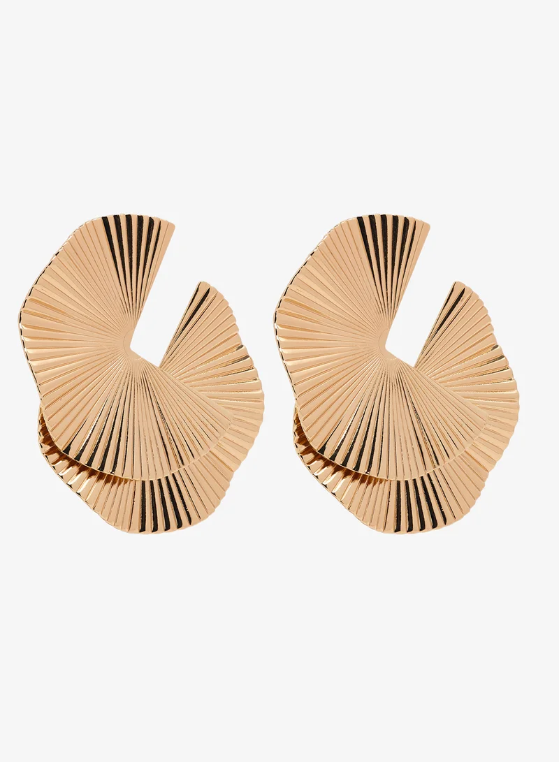 جينجر أقراط فضية جريئة سميكة قطعتين