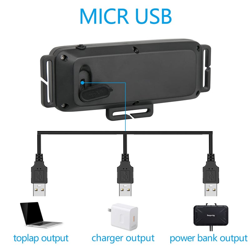 Suptig Chest Running Light,Chest Light Night Running Warning Lights LED for Running, Walk Connected for Gopro Hero13/12/11/10/9/8/7/6/5/4/4s/3+/3 with 2600mAh Built-in Rechargeable Battery Charging - Image 5