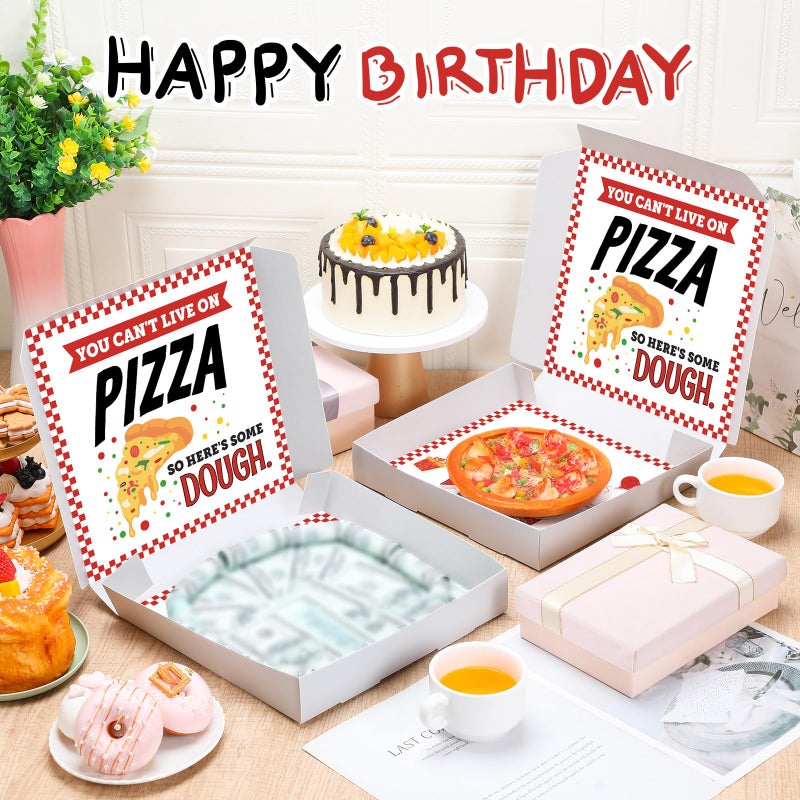 Noveread 2 Pcs Money Box For Cash Birthday Money Pizza Box Gift 10 X 10 Inch Fun Pizza Gift Boxes For Surprise Holder Birthday Wedding Party (Cash Not Include)(Bright) - Image 3