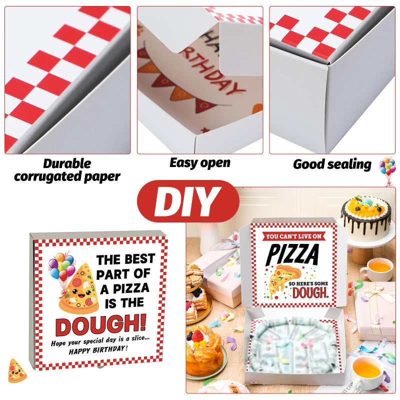 Noveread 2 Pcs Money Box For Cash Birthday Money Pizza Box Gift 10 X 10 Inch Fun Pizza Gift Boxes For Surprise Holder Birthday Wedding Party (Cash Not Include)(Bright) - Image 4