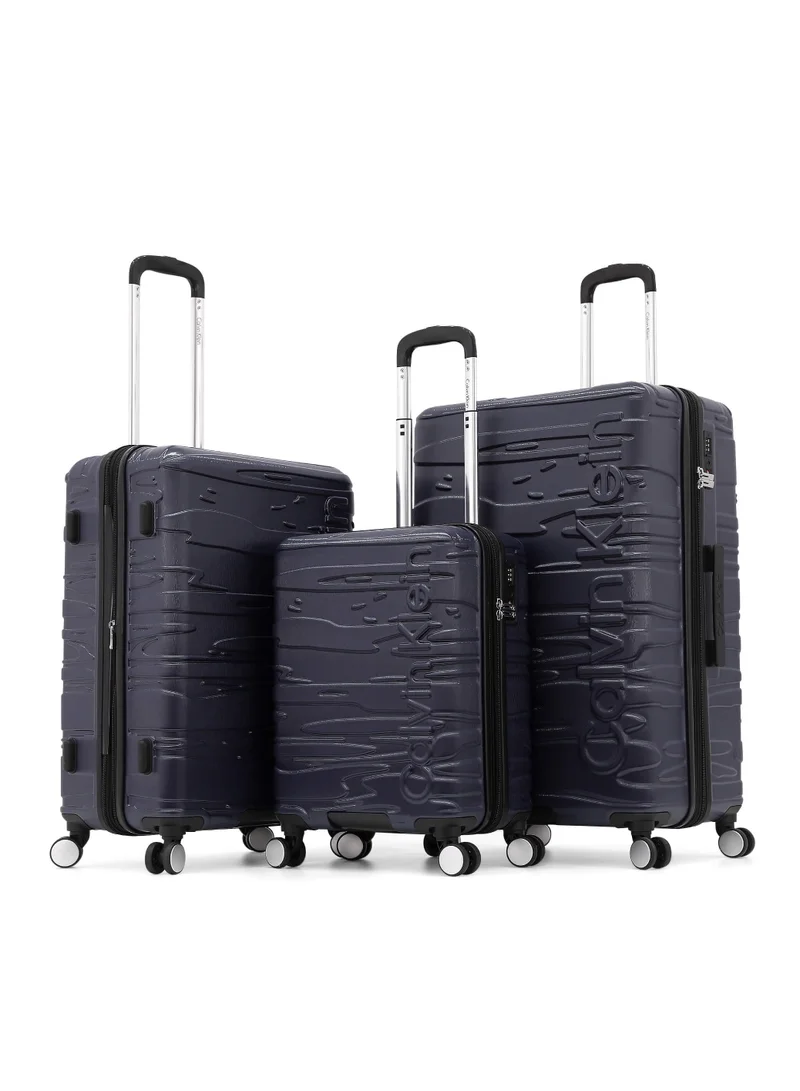 كالفن كلاين طقم حقائب سفر كالفن كلاين ثلاث قطع صلبة بعجلات دوارة وقفل  قابلة للتوسيع للسفر