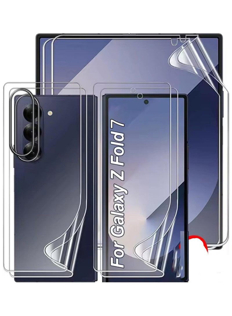 Z Fold 7 Screen Protector (2 Sets, 6 Pcs) Compatible with Samsung Galaxy Z Fold 7 - Inside, Front, Rear Hydrogel Film  Anti-Scratch, anti-fingerprint - Image 1