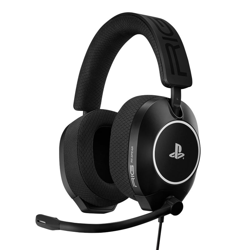 RIG R5 Spear PRO HS Competitive Wired Gaming Headset with Graphene Drivers Officially Licensed for PlayStation - Black - Image 1