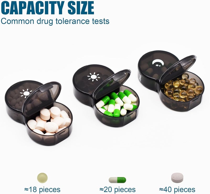 Rabbonix Weekly Medicine Organizer Box 02 Times a Day, Daily Tablets Container Case | Travel Pill Box For 07 days | Black | 01 Pcs - Image 4