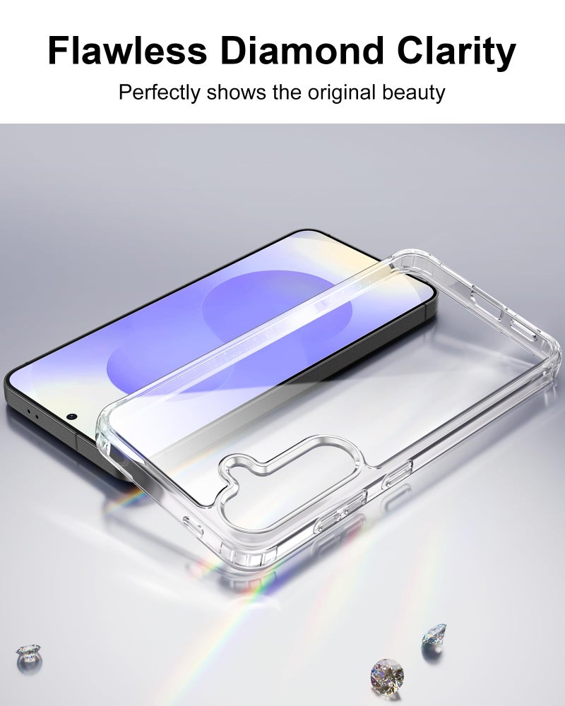 HOOMIL Case for Samsung Galaxy S25 6.2-Inch, Non-Yellowing, Drop Protection, Anti-Scratch Transparent Hard Back Phone Cover - Crystal Clear - Image 3