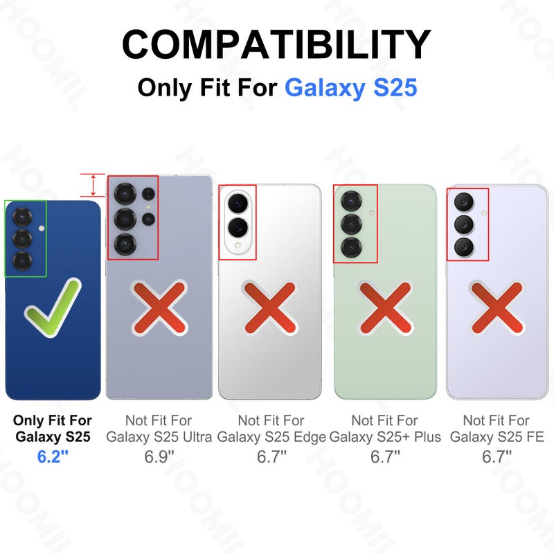 HOOMIL Case for Samsung Galaxy S25 6.2-Inch, Non-Yellowing, Drop Protection, Anti-Scratch Transparent Hard Back Phone Cover - Crystal Clear - Image 2