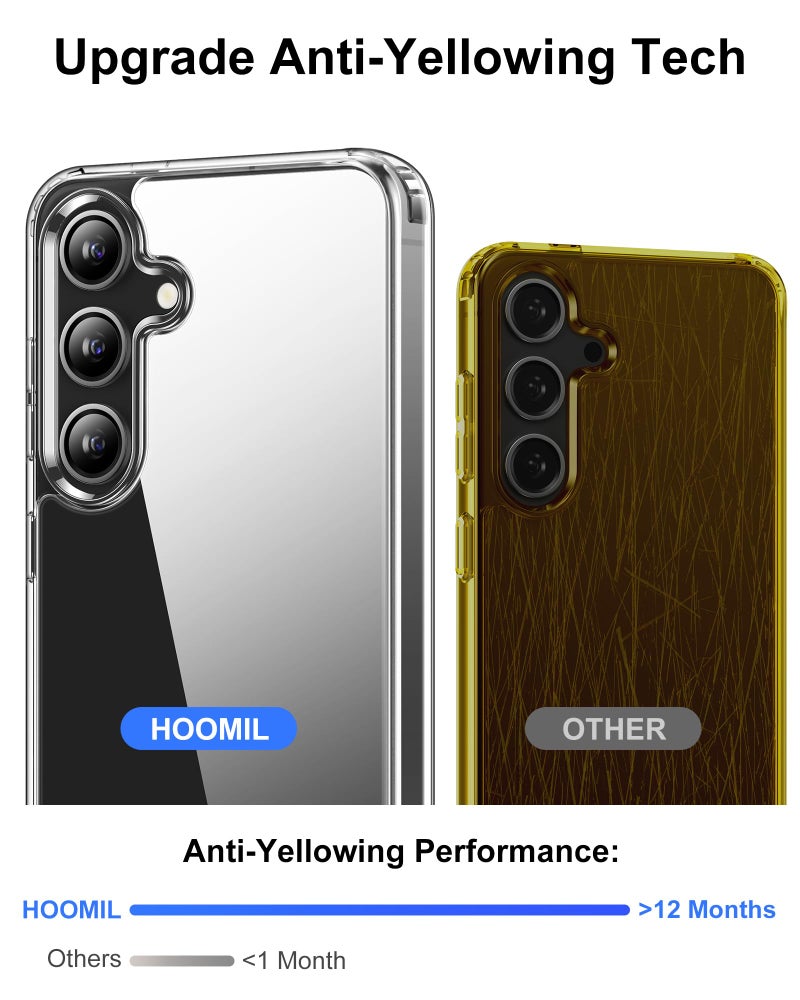 HOOMIL Case for Samsung Galaxy S25 6.2-Inch, Non-Yellowing, Drop Protection, Anti-Scratch Transparent Hard Back Phone Cover - Crystal Clear - Image 4
