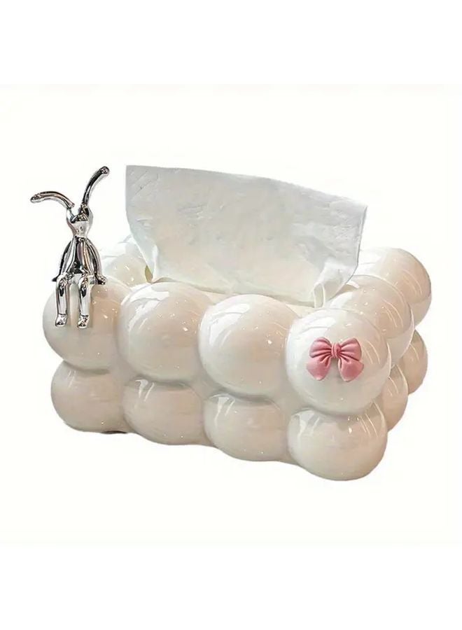 صندوق المناديل على شكل سحابة سوداء مع موزّع زنبركي - ديكور منزلي عصري - Image 2