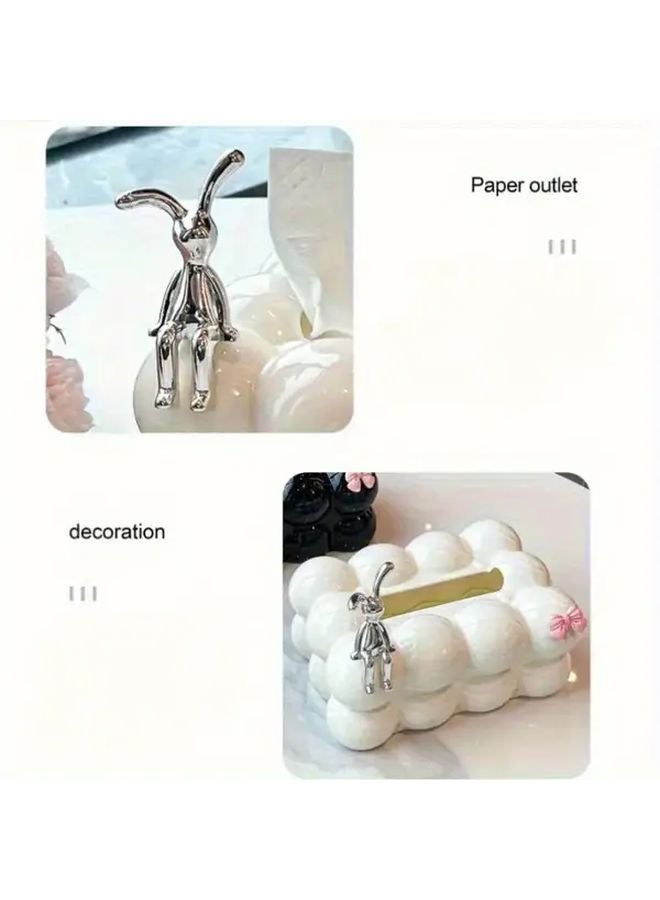 صندوق المناديل على شكل سحابة سوداء مع موزّع زنبركي - ديكور منزلي عصري - Image 5