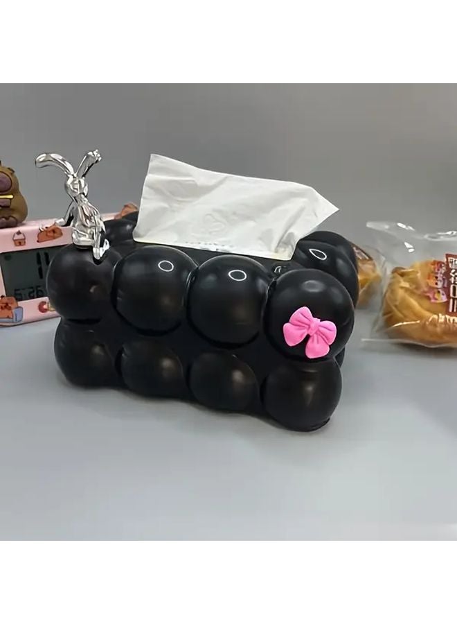 صندوق المناديل على شكل سحابة سوداء مع موزّع زنبركي - ديكور منزلي عصري - Image 1