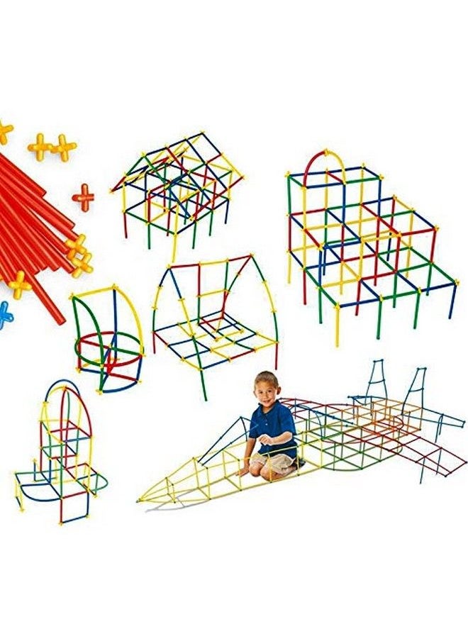 Techhark Assembly Colorful Educational Building Smart City Blocks For Kids 100 + Blocks (50Pcs Straw & 50Pcs Connector)  - Image 5