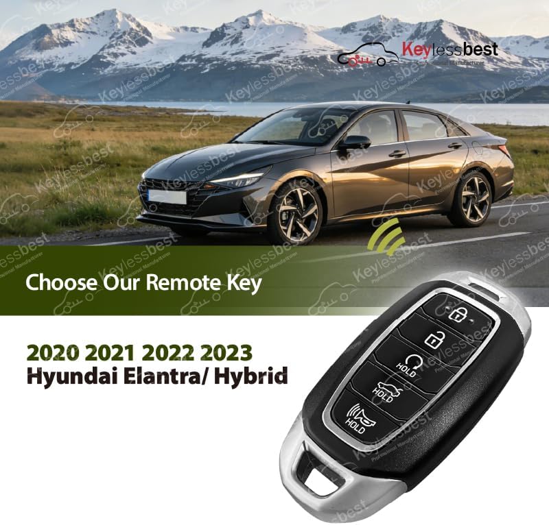 Keylessbest Replacement Key Fob for 2020-2024 Hyundai Elantra - 5 Buttons, 434MHz - Image 2