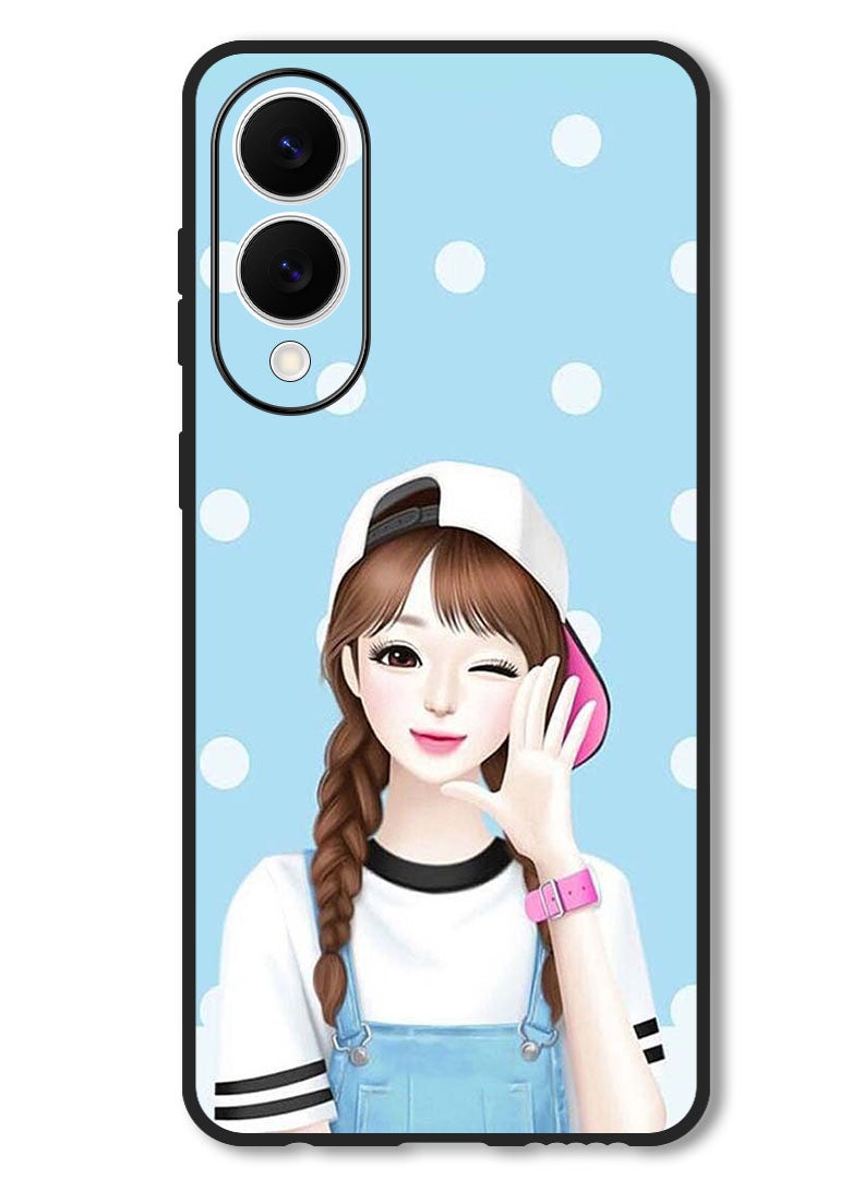 Theodor Case Compatible with Samsung Galaxy S25 Edge 6.7 Inch Protection Shockproof Bumper Cover Girl Wear Cap - Image 1