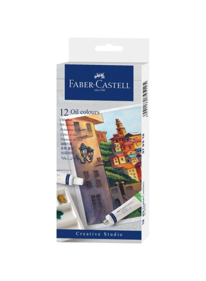 oil Colours Tubes Set, 12 Colors, Carton Box
