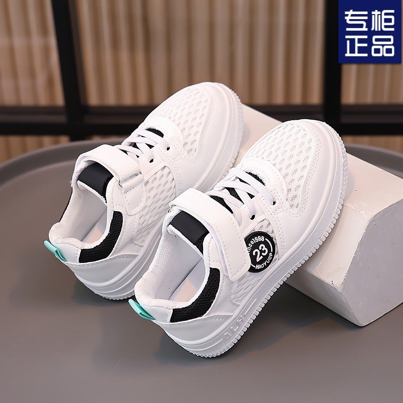 Summer Kidsren'S White Shoes For Boys And Girls, Breathable Casual Mesh Panel Shoes, Baby Shoes - Image 4