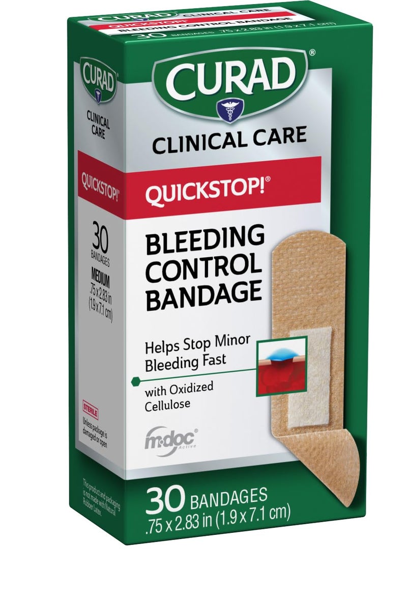CURAD QuickStop! Flex-Fabric Bandages, 0.75x2.83 Inch, 30/Box, One Box - Image 2
