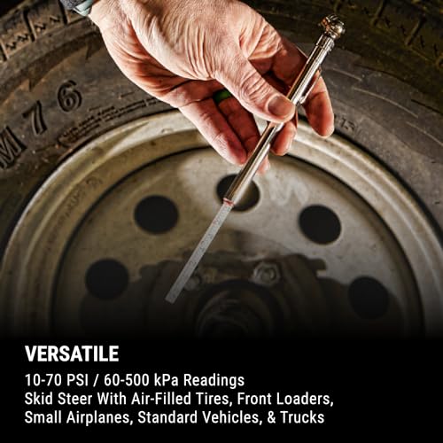 Milton S-920 Pencil Tire Pressure Gauge With Tread Depth Gauge, Built-in Deflator Valve, For Higher-Pressure Automobile Tires, Durable Plated Brass, Pressure Measured In PSI & kPa - Image 4