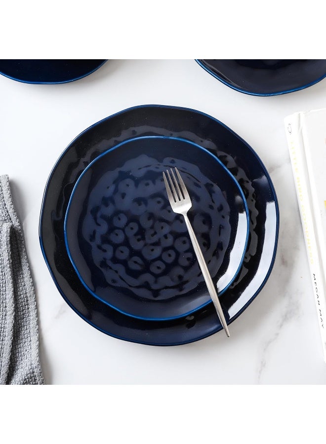 Stone Lain طقم أدوات المائدة من البورسلين آيفي 24 قطعة خدمة لـ 6 أشخاص باللون الأزرق البحري - Image 4